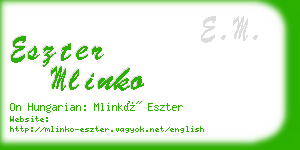 eszter mlinko business card